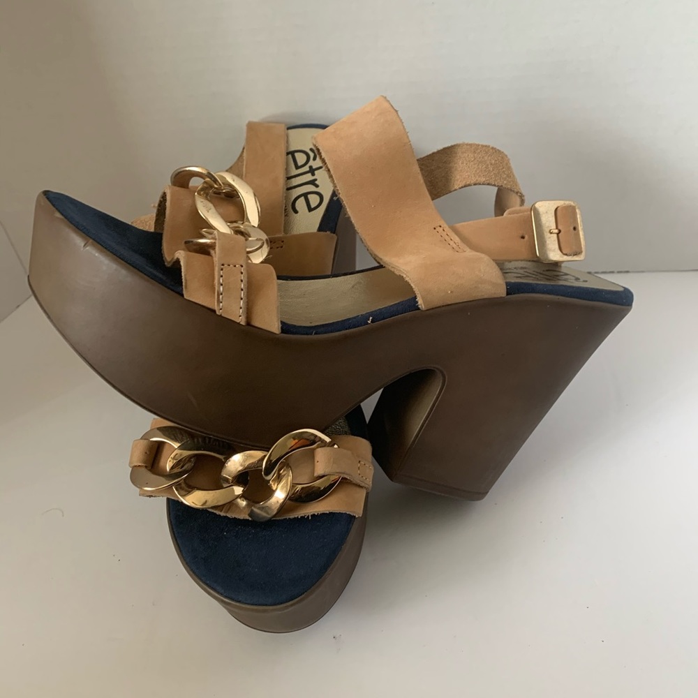 ETRE made in ITALY Tan Gold Link Sandals 40 US 10